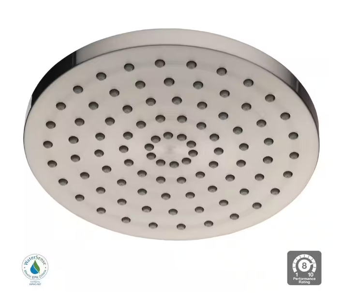 Glacier Bay 1-Spray Pattern 8 in. Single Wall Mount Fixed Shower Head in Brushed Nickel