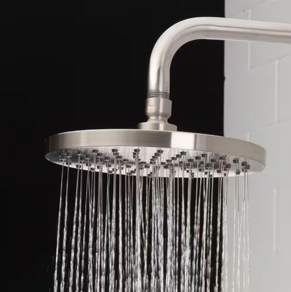 Glacier Bay 1-Spray Pattern 8 in. Single Wall Mount Fixed Shower Head in Brushed Nickel