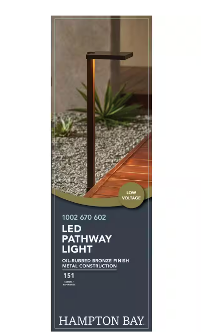 Hampton Bay Glenwood 25-Watt Equivalent Low Voltage Oil Rubbed Bronze Integrated LED Outdoor Landscape Path Light