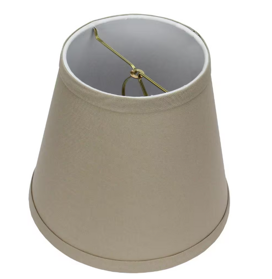 FenchelShades 5 in. Top Diameter x 8 in. Bottom Diameter x 7 in. Slant Linen Stone Empire Lamp Shade