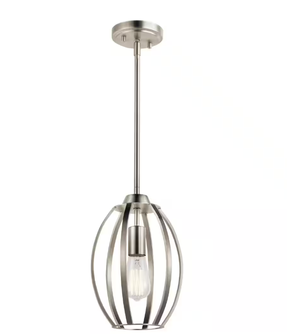 Kichler Tao 1-Light Brushed Nickel Contemporary Cage Kitchen Pendant Hanging Light