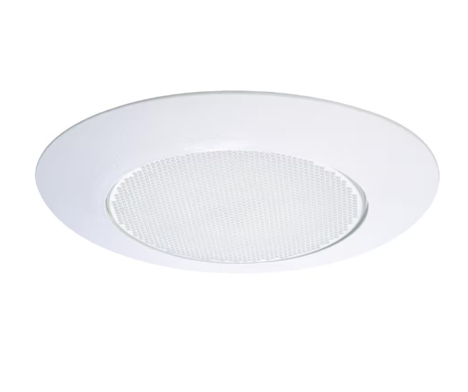 (4- Pack) HALO 6 in. White Recessed Ceiling Light Trim with Albalite Glass Lens, Wet Rated Shower Light