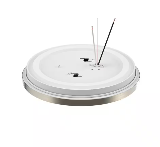 DYMOND 10 in. Modern Ring Brushed Nickel LED Ceiling Light Fixture Flush Mount 4000K Neutral White For Kitchen or Bedroom