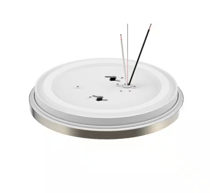 DYMOND 10 in. Modern Ring Brushed Nickel LED Ceiling Light Fixture Flush Mount 4000K Neutral White For Kitchen or Bedroom