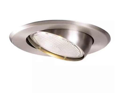 HALO 5 in. Satin Nickel Recessed Ceiling Light Trim with Adjustable Eyeball