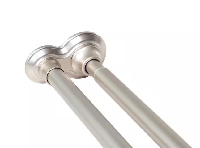 Utopia Alley Rustproof 42-72 in. Aluminum Double Tension Straight Shower Curtain Rod in Brushed Nickel