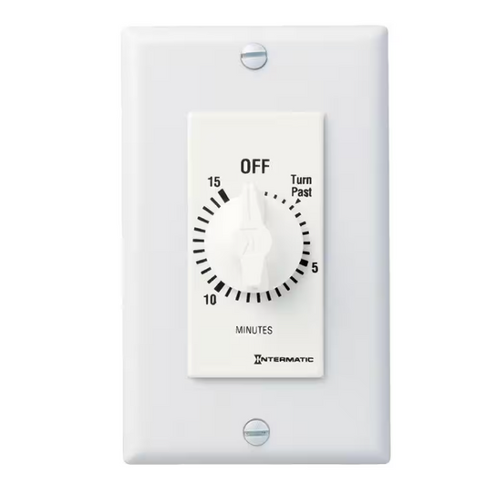 Intermatic 20 Amp 15-Minute Spring Wound In-Wall Timer - White