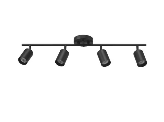 Globe Electric 2.5 ft. 4-Light Matte Black Fixed Track Lighting Kit