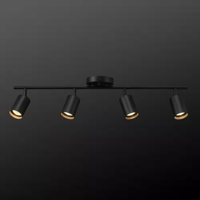 Globe Electric 2.5 ft. 4-Light Matte Black Fixed Track Lighting Kit
