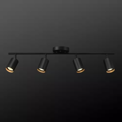 Globe Electric 2.5 ft. 4-Light Matte Black Fixed Track Lighting Kit