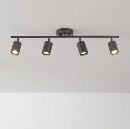 Globe Electric 2.5 ft. 4-Light Matte Black Fixed Track Lighting Kit