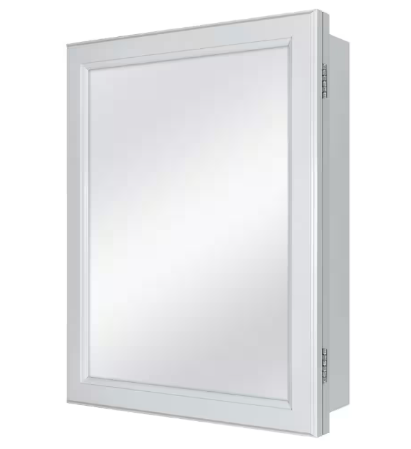 Glacier Bay 15.12 in. W x 19.25 in. H Rectangular Gray Framed Surface Mount or Recessed Medicine Cabinet with Mirror