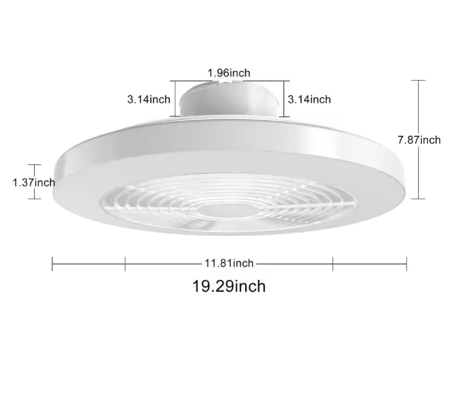 TOZING 19.7 in. Smart Indoor White Low Profile RGB Alexa Google Assistant Flush Mount Ceiling Fan Light with LED with Remote