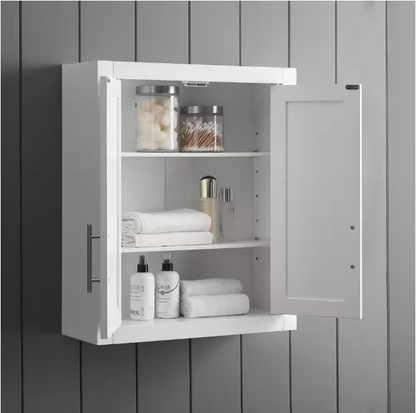 CROSLEY FURNITURE Savannah 22 in. x 26 in. x 8 in. Surface-Mount Medicine Cabinet in White