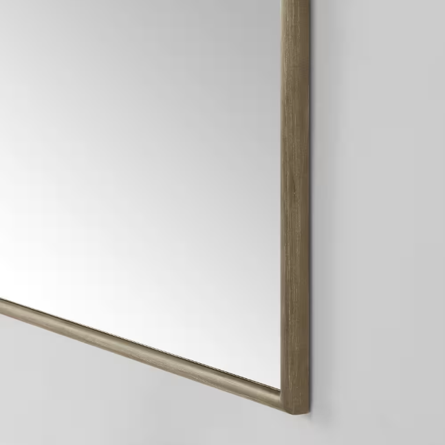 Home Decorators Collection Melpark 48 in. W x 30 in. H Rectangular Framed Wall Mount Bathroom Vanity Mirror in Antique Oak