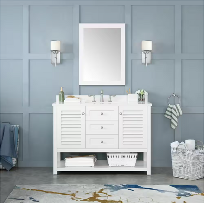 Home Decorators Collection Grace 24 in. W x 32 in. H Rectangular Framed Wall Mount Bathroom Vanity Mirror in White