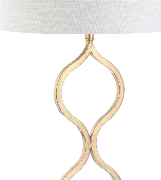 JONATHAN Y Levi 31.5 in. Gold Leaf Metal/Crystal Table Lamp