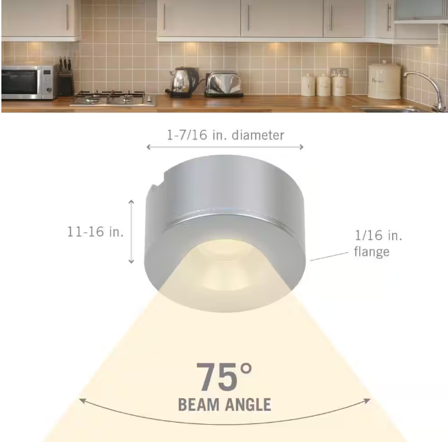 Armacost Lighting Dot Dimmable Under Cabinet LED Puck Light 2700K