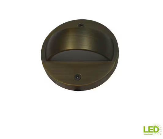 Home Decorators Collection 6-Watt Brass Integrated LED Hardwired 2700K Warm White Outdoor Landscape Deck Light