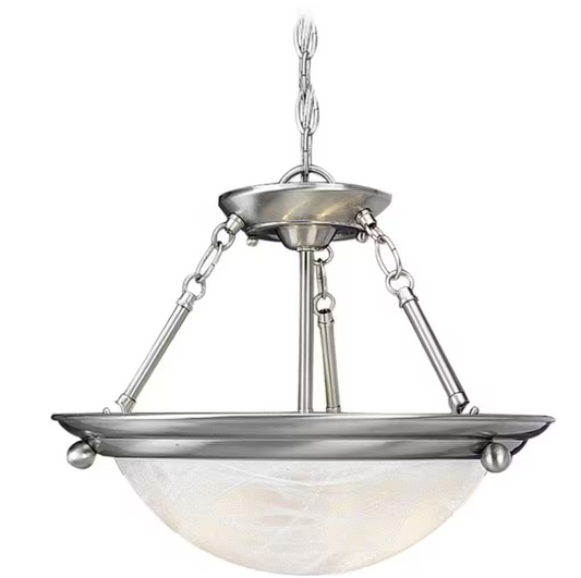 Volume Lighting Lunar 2-Light Brushed Nickel Interior Pendant