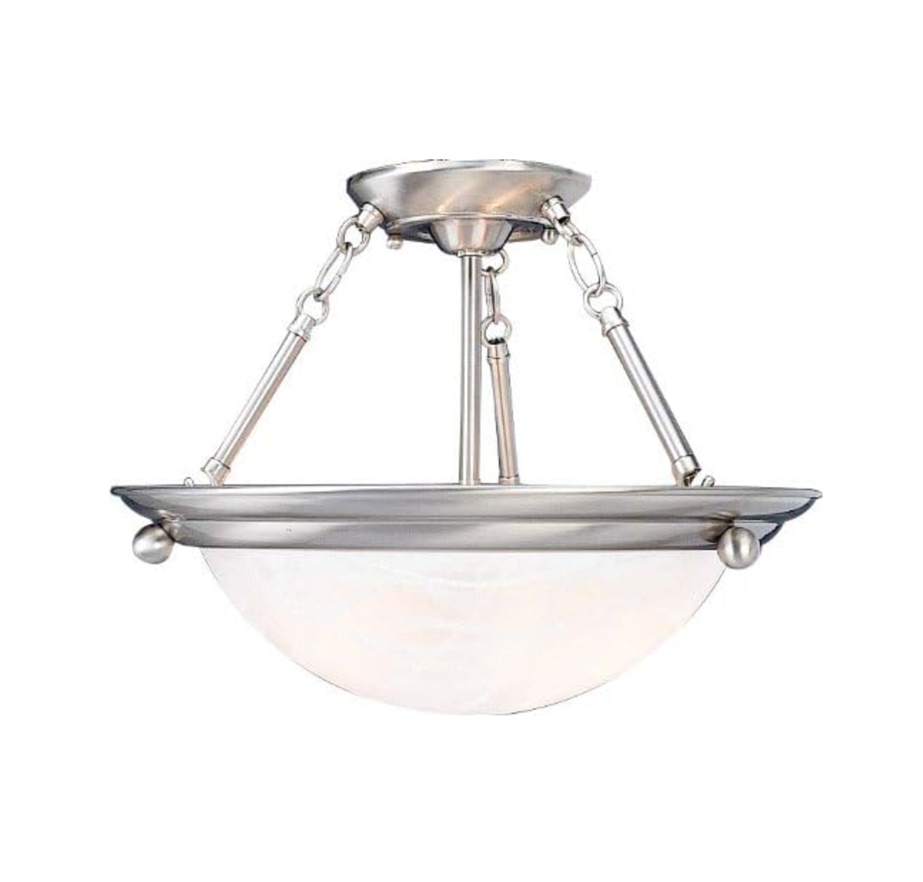 Volume Lighting Lunar 2-Light Brushed Nickel Interior Pendant