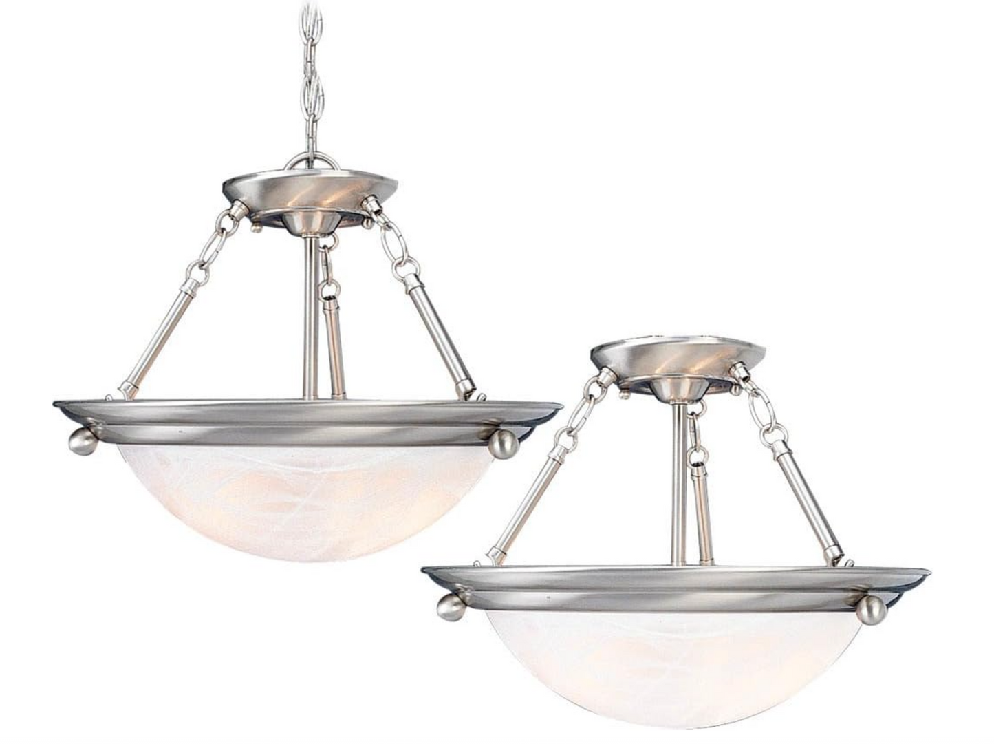 Volume Lighting Lunar 2-Light Brushed Nickel Interior Pendant