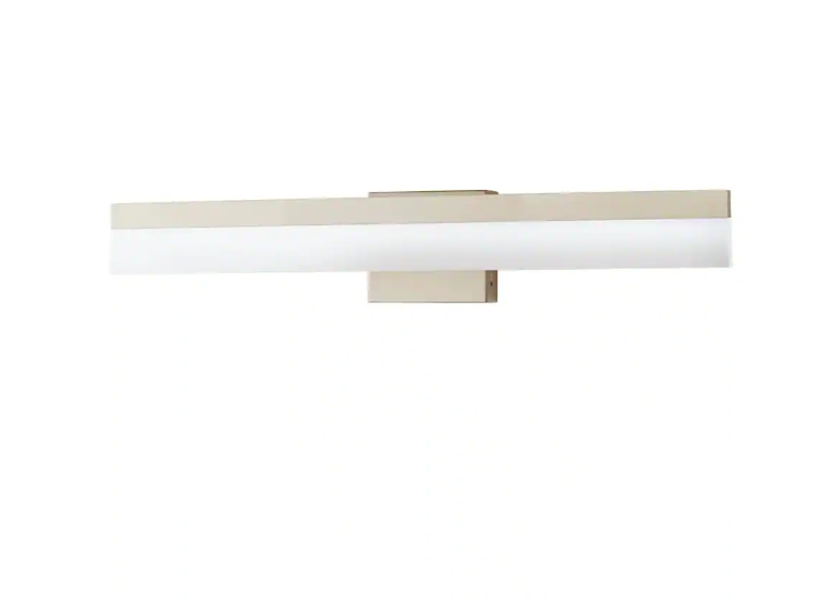 Hampton Bay Eldridge 24 in. 1-Light Brushed Nickel LED Bathroom Vanity Light Bar