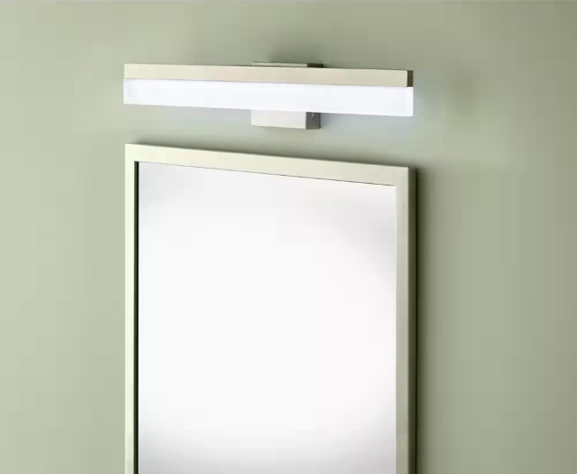 Hampton Bay Eldridge 24 in. 1-Light Brushed Nickel LED Bathroom Vanity Light Bar