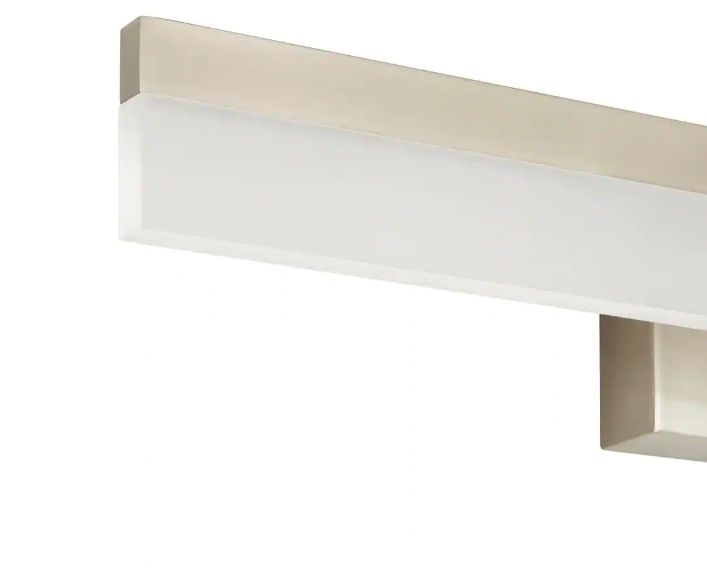 Hampton Bay Eldridge 24 in. 1-Light Brushed Nickel LED Bathroom Vanity Light Bar