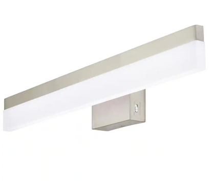Hampton Bay Eldridge 24 in. 1-Light Brushed Nickel LED Bathroom Vanity Light Bar