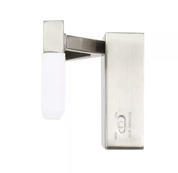 Hampton Bay Eldridge 24 in. 1-Light Brushed Nickel LED Bathroom Vanity Light Bar