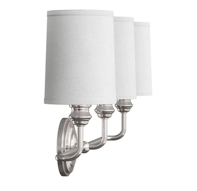 Signature Hardware Poplin 22-in 3-Light Polished Nickel Modern/Contemporary Vanity Light