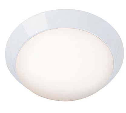 Access Lighting Cobalt 1-Light White Flush Mount with Opal Glass Shade