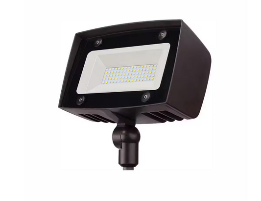 Commercial Electric 150W Equivalent Bronze Outdoor Integrated LED Flood Light, 5000 Lumens, Dusk to Dawn Light