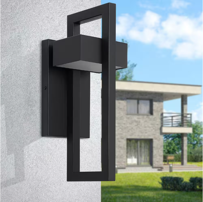 LamQee 1-Light Black LED Outdoor Wall Lantern Sconce