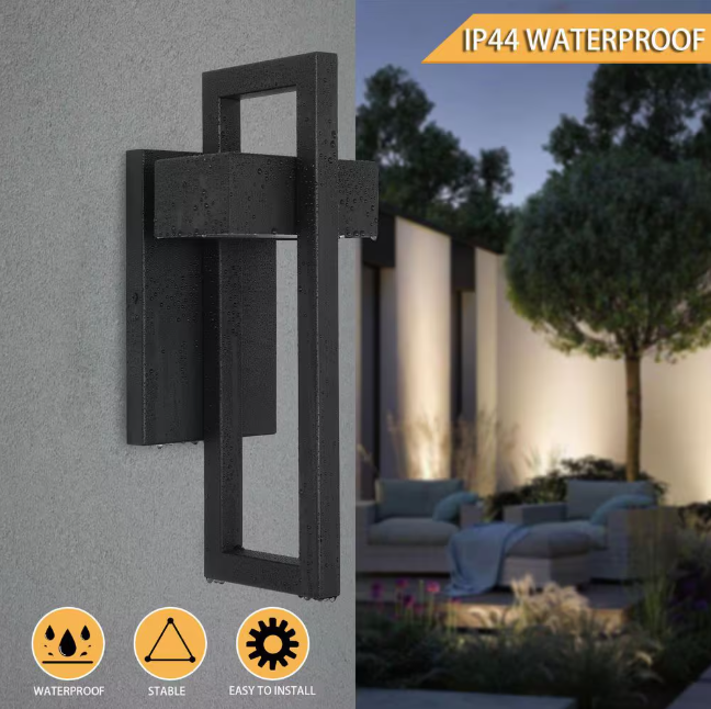 LamQee 1-Light Black LED Outdoor Wall Lantern Sconce