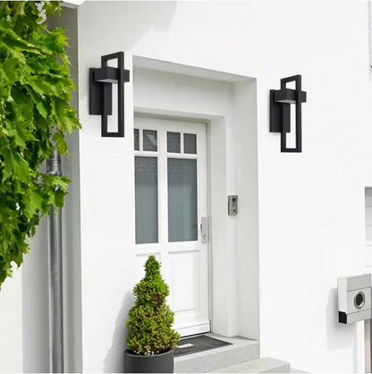 LamQee 1-Light Black LED Outdoor Wall Lantern Sconce