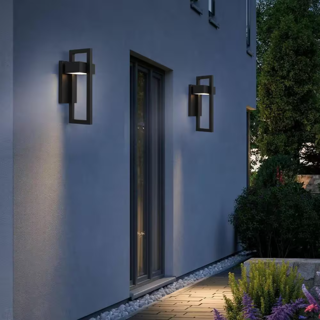 LamQee 1-Light Black LED Outdoor Wall Lantern Sconce