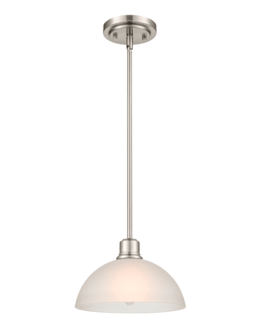 Millennium Lighting Amberle Brushed Nickel Glam Frosted Glass Globe Led; Mini Hanging Pendant Light