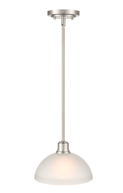 Millennium Lighting Amberle Brushed Nickel Glam Frosted Glass Globe Led; Mini Hanging Pendant Light