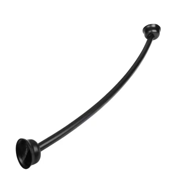 Utopia Alley 45 in. to 72 in. Aluminum Rustproof Fixed Mount Single Curved Shower Rod, Black