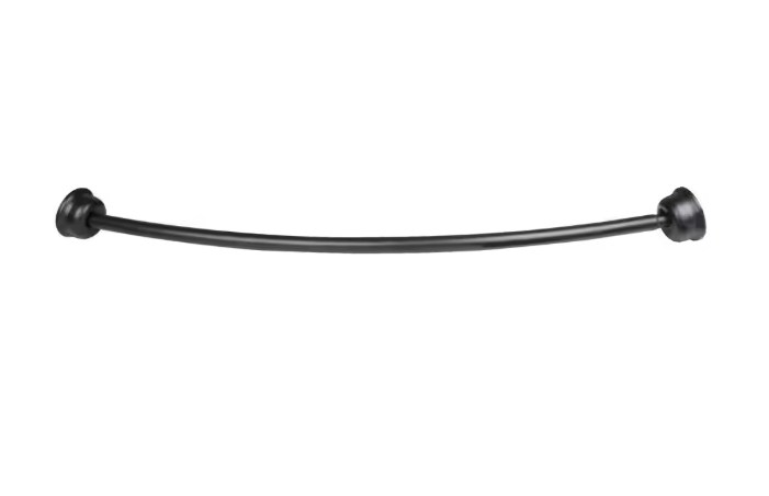 Utopia Alley 45 in. to 72 in. Aluminum Rustproof Fixed Mount Single Curved Shower Rod, Black