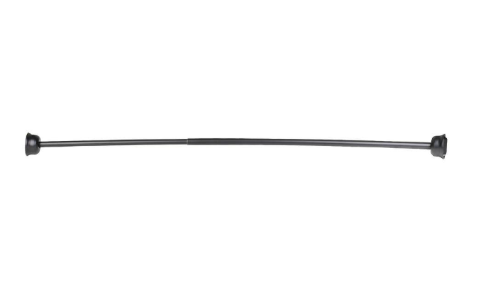 Utopia Alley 45 in. to 72 in. Aluminum Rustproof Fixed Mount Single Curved Shower Rod, Black