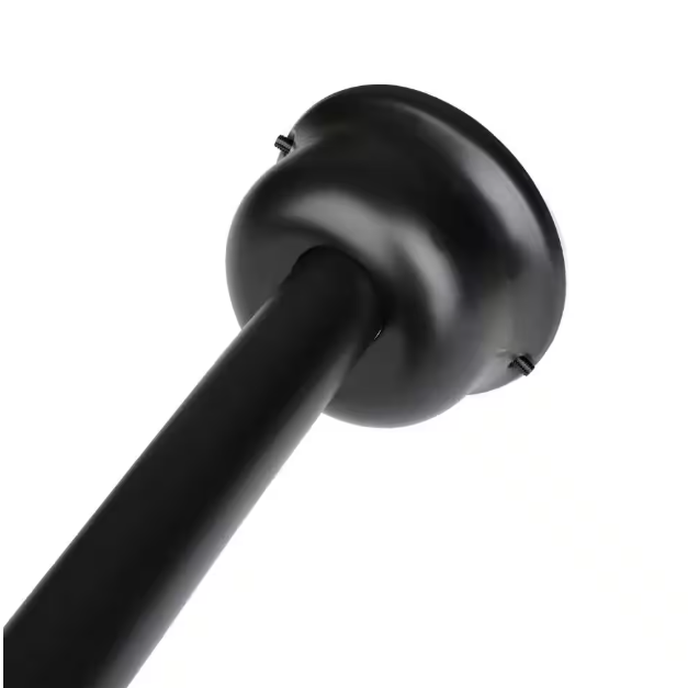 Utopia Alley 45 in. to 72 in. Aluminum Rustproof Fixed Mount Single Curved Shower Rod, Black