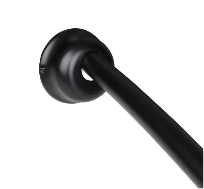 Utopia Alley 45 in. to 72 in. Aluminum Rustproof Fixed Mount Single Curved Shower Rod, Black