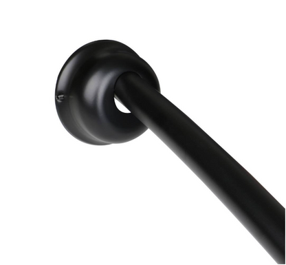 Utopia Alley 45 in. to 72 in. Aluminum Rustproof Fixed Mount Single Curved Shower Rod, Black