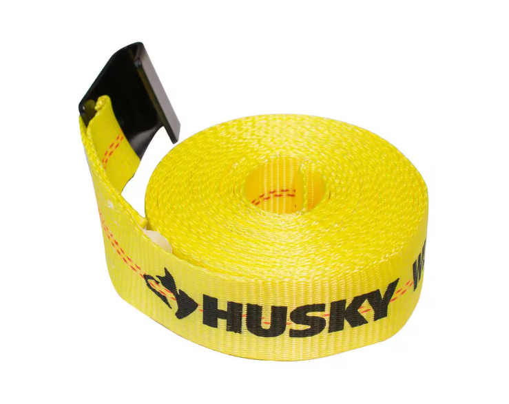 (3 Pack) Husky 2 in. x 27 ft. Heavy-Duty Ratchet Tie-Down Strap with Flat Hooks