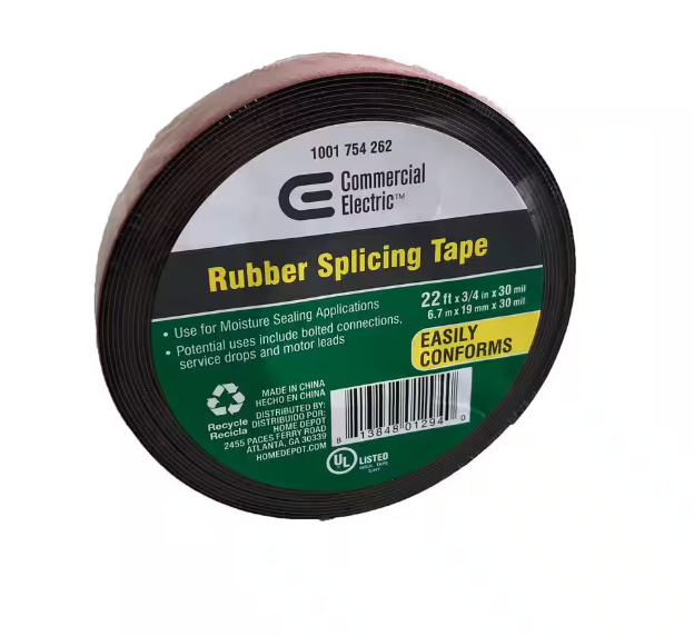 (3 Pack) Commercial Electric 3/4 in. x 22 ft. Black Rubber Splicing Tape