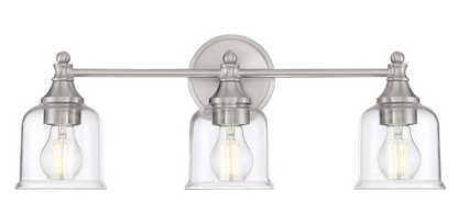 SIGNATURE HARDWARE Hesby 23 in. 3-Light Brushed Nickel Vanity Light