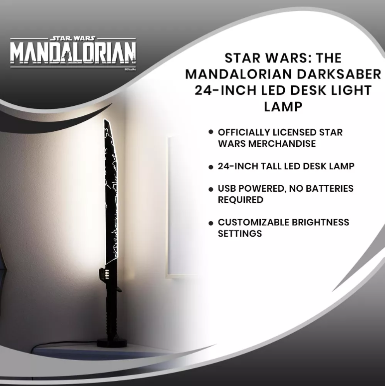 Ukonic Star Wars: The Mandalorian Darksaber 24-Inch LED Desk Light Lamp